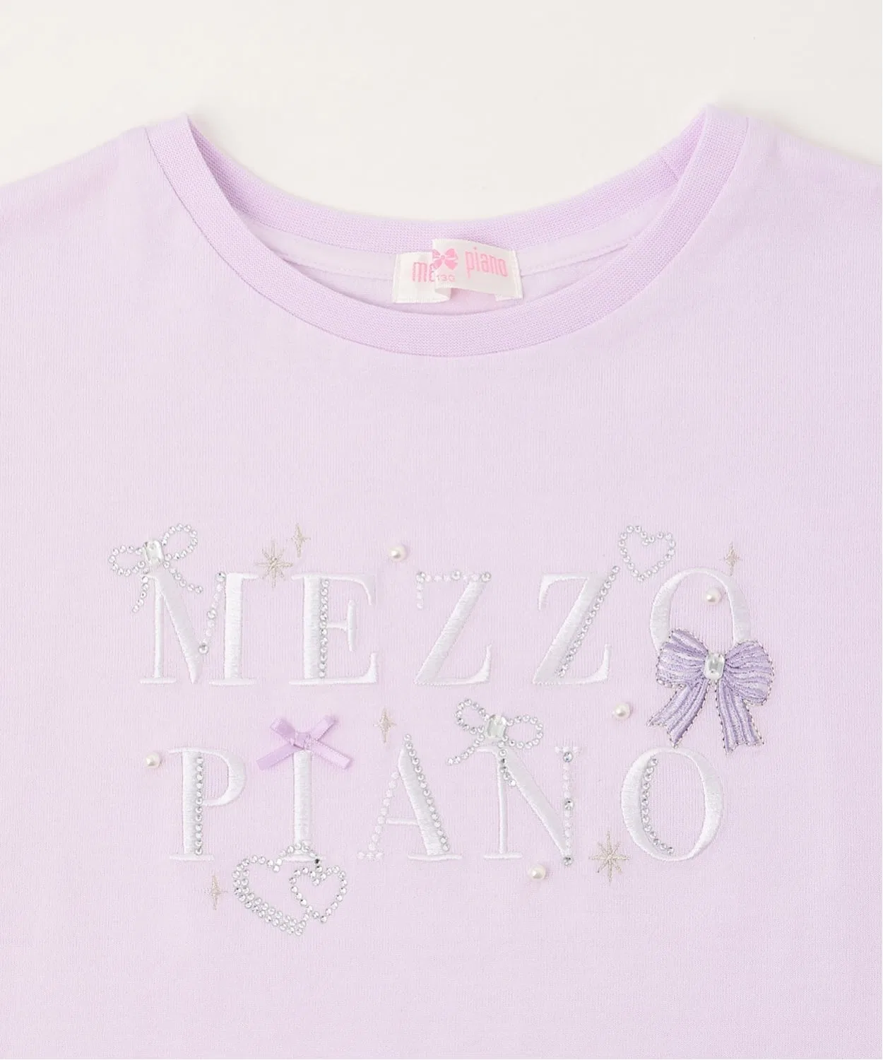 Детская футболка с принтом и стразами, с коротким рукавом, mezzo piano, Lilac — фото 4