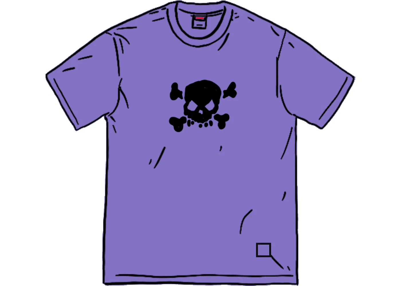 Мужская футболка с принтом Supreme Skull S/S Top, цвет Pale Purple