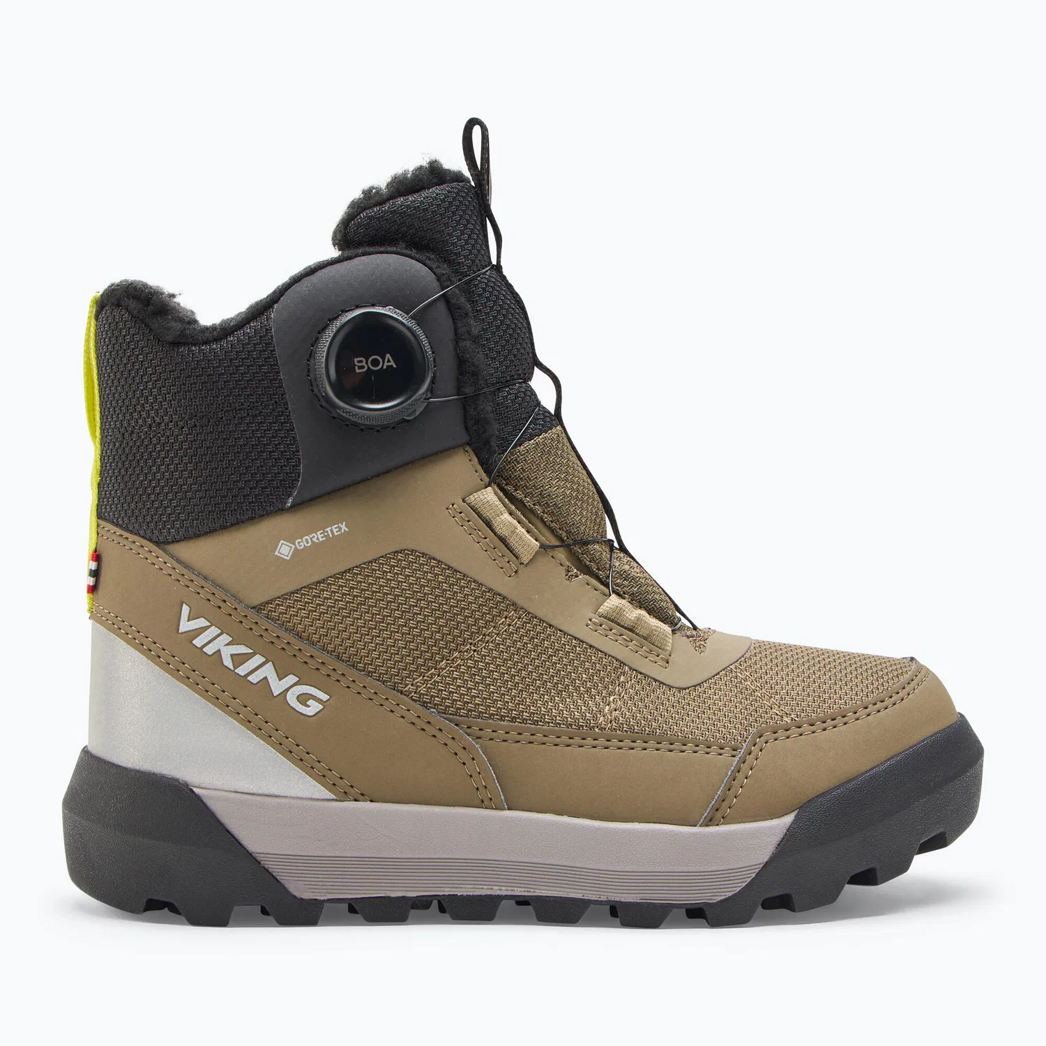 Детские зимние ботинки с мембраной Expower Warm GTX BOA Viking, Grun — фото 2
