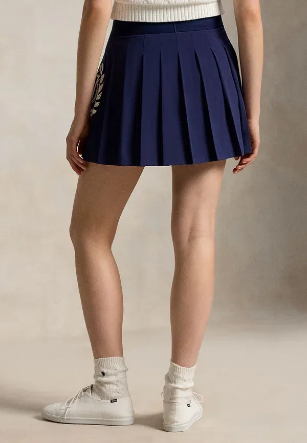 Юбка с принтом Wimbledon logo performance pleated skort, Polo Ralph Lauren, Refined темно-синий — фото 3