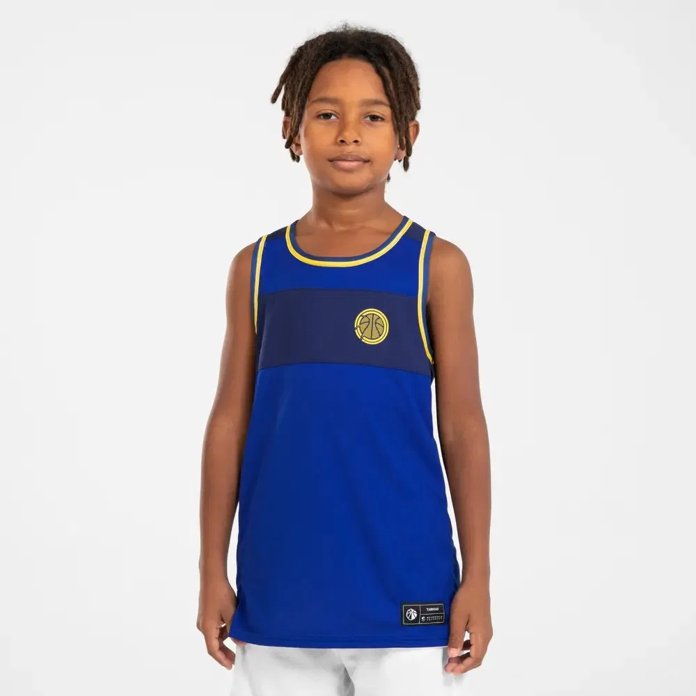 Детская майка-топ с круглым вырезом White/Blue, DECATHLON — фото 4