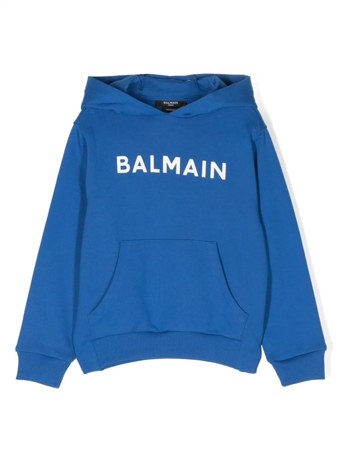 Худи с логотипом из хлопка Balmain, синий
