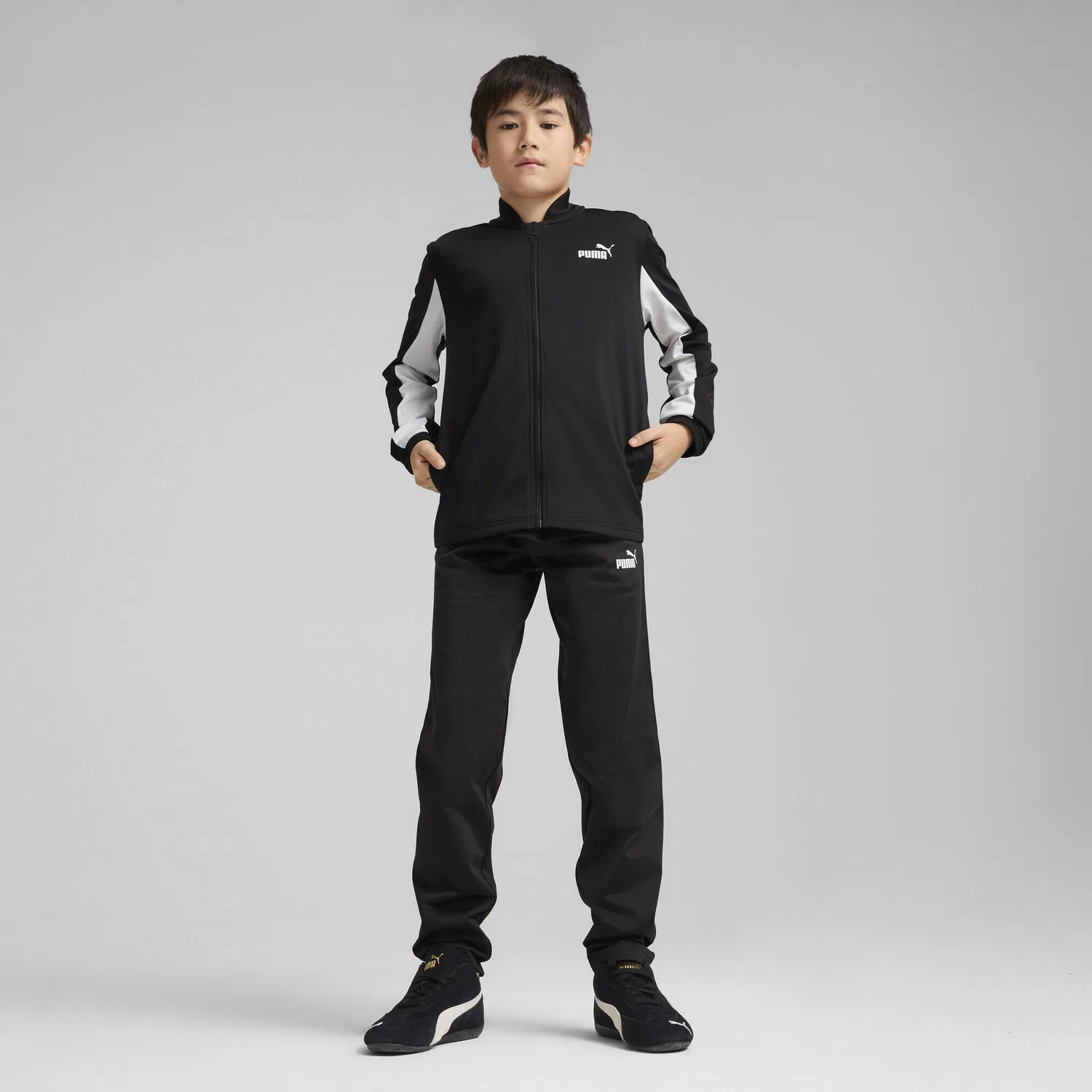 Детский спортивный костюм с высоким воротником Poly Baseball Puma, Schwarz Stadtgrun — фото 2