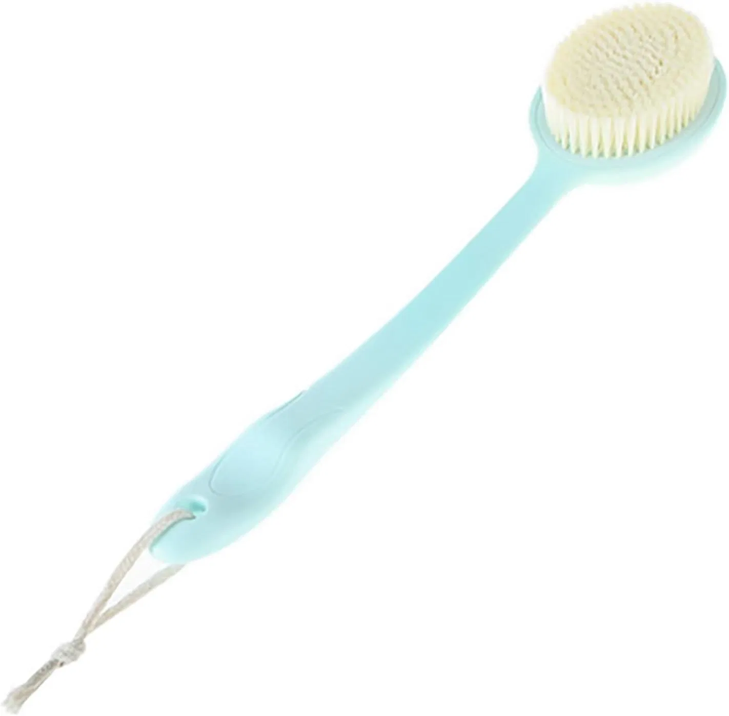 Бамбуковая щетка для душа с длинной ручкой, HMTE, Light Blue