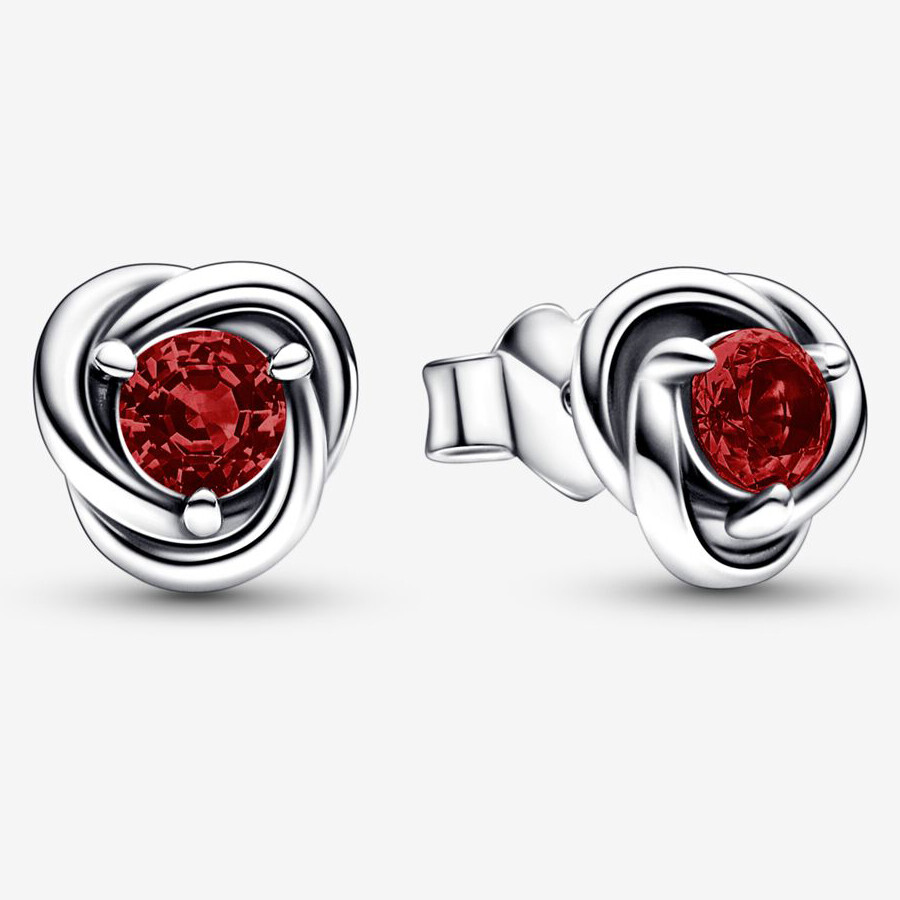 

Серьги Pandora January Red Eternity Circle, красный