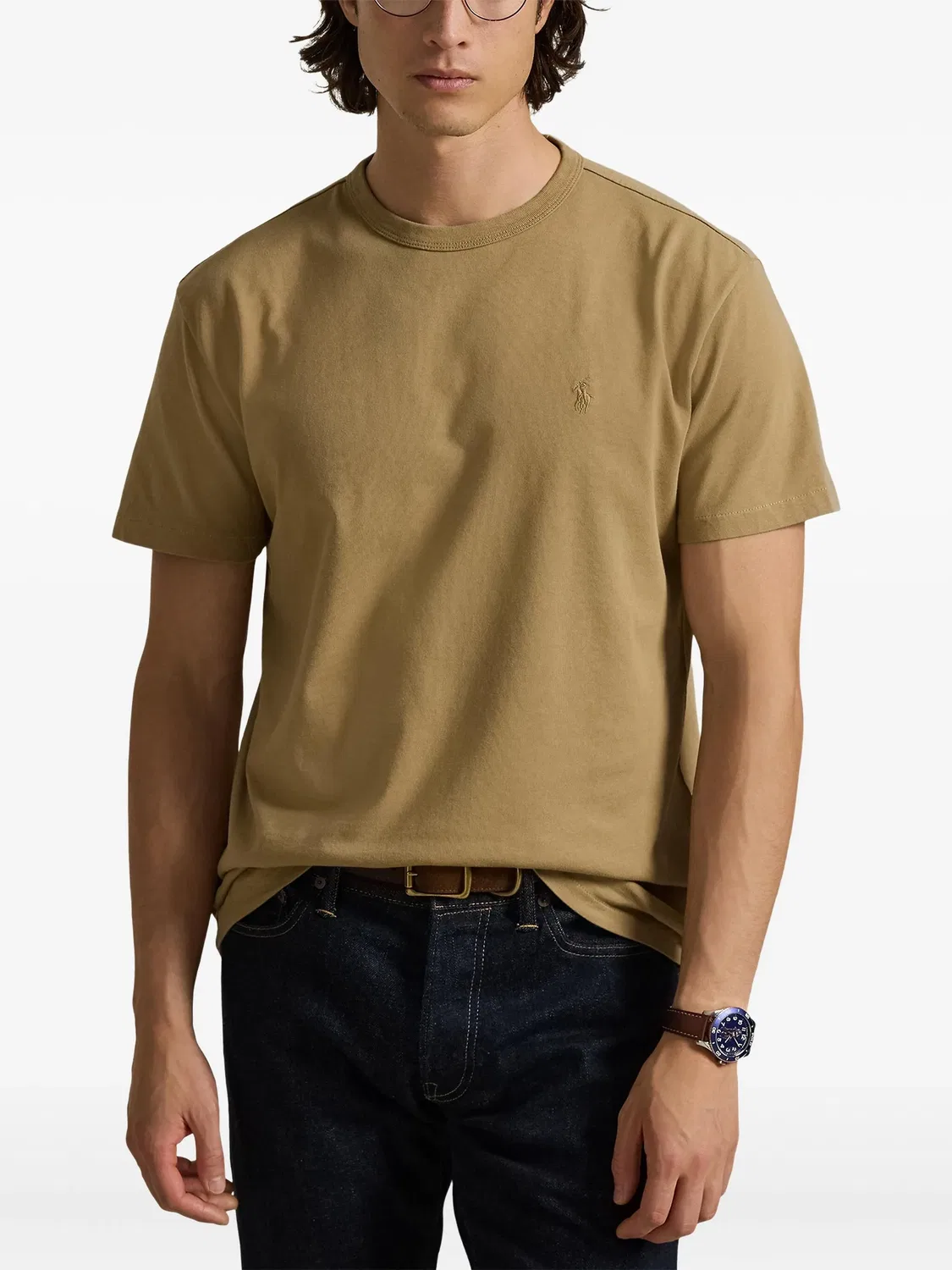 Футболка с коротким рукавом цвета хаки Polo Ralph Lauren, нейтральные — фото 2