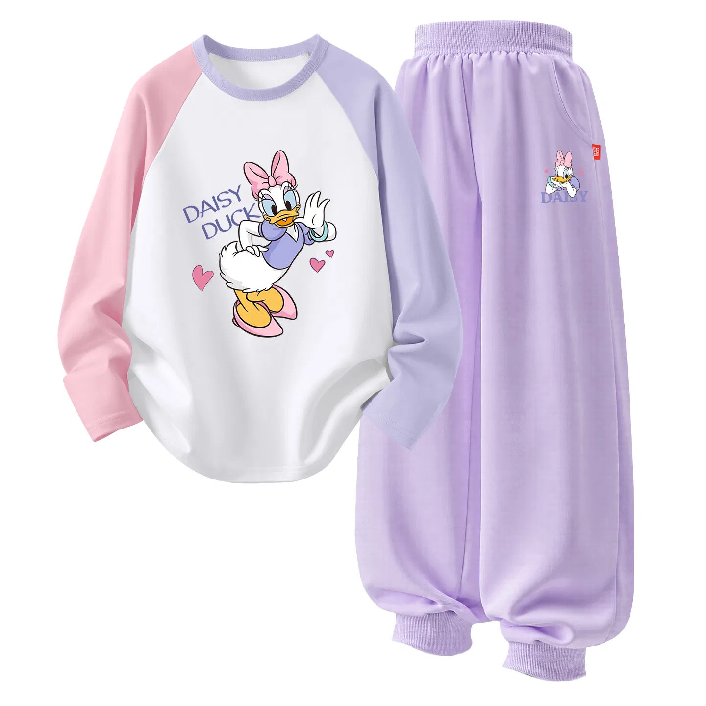 Детский комплект спортивной одежды с длинным рукавом Disney, Di Cute Duck Pink Purple+Di Smile Dai K Taro Purple