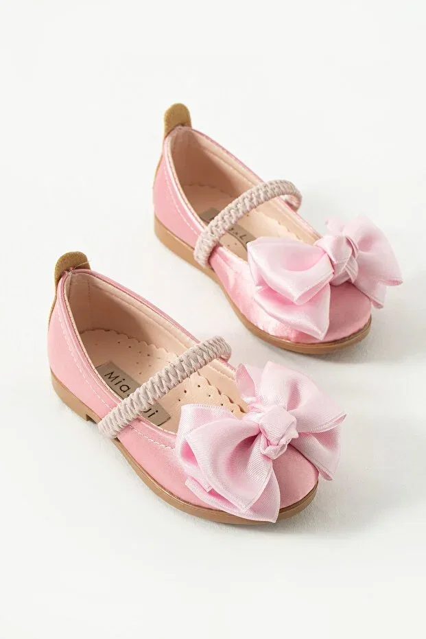 Детские балетки для девочек с бантом Stella Butik, Pink