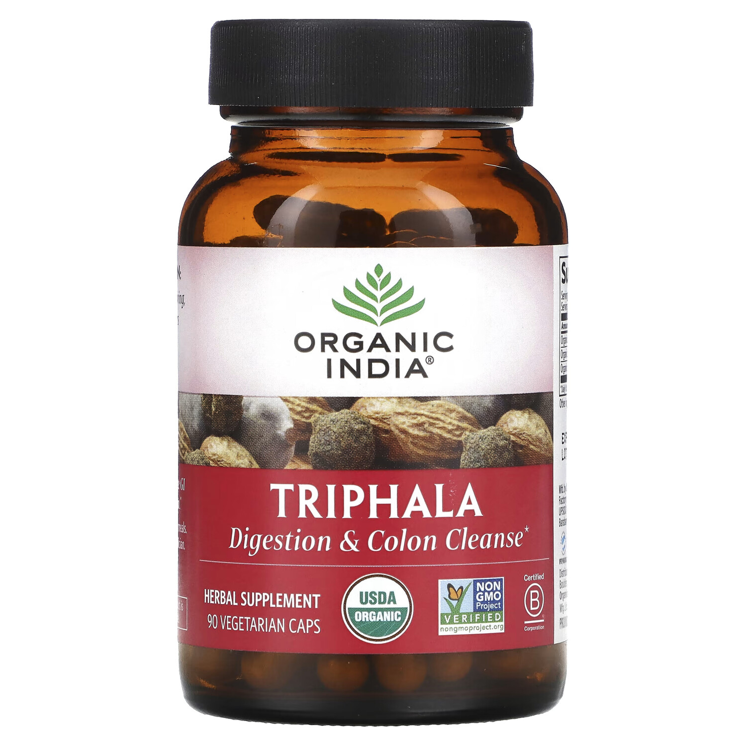 

Organic India, трифала, 90 вегетарианских капсул