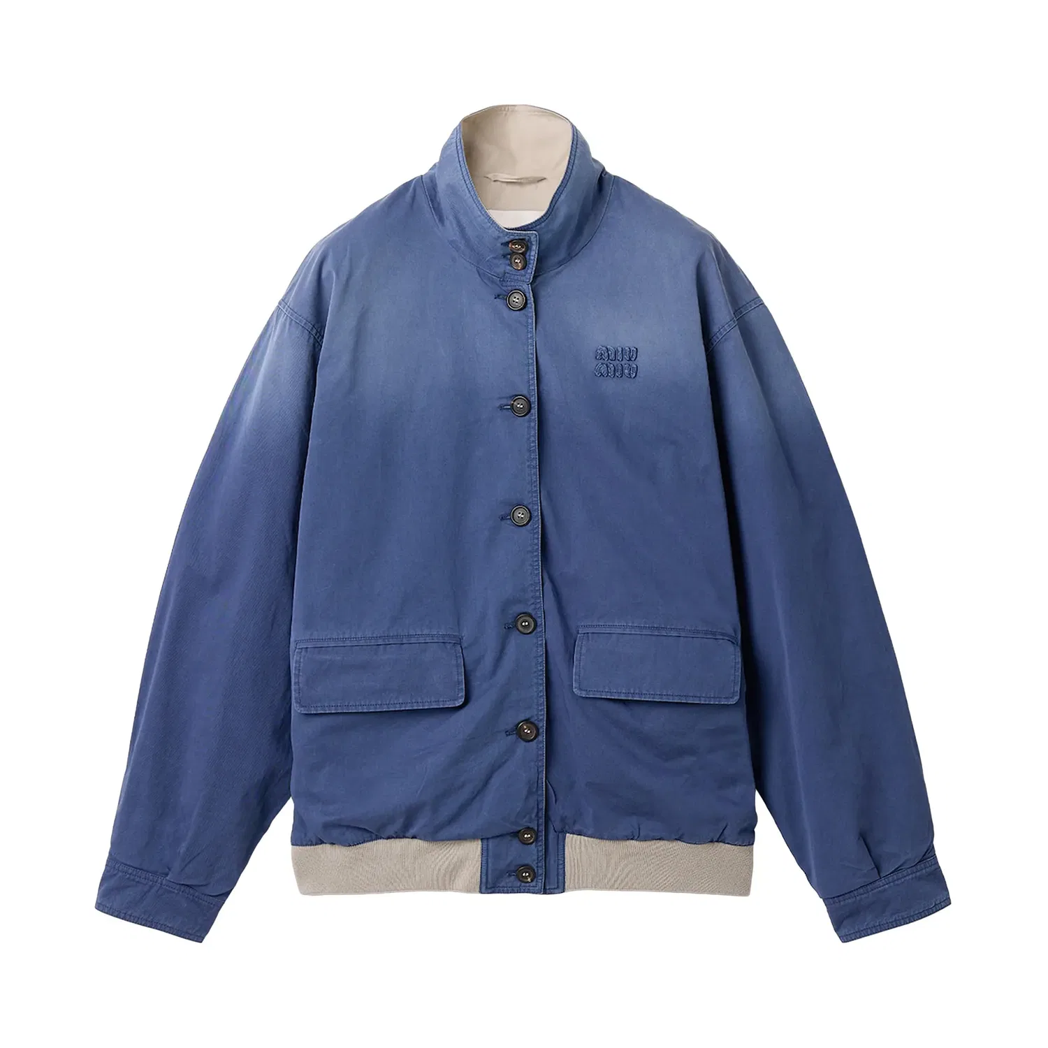 Куртка Miu Miu Twill Old Panama Blouson, зеленый