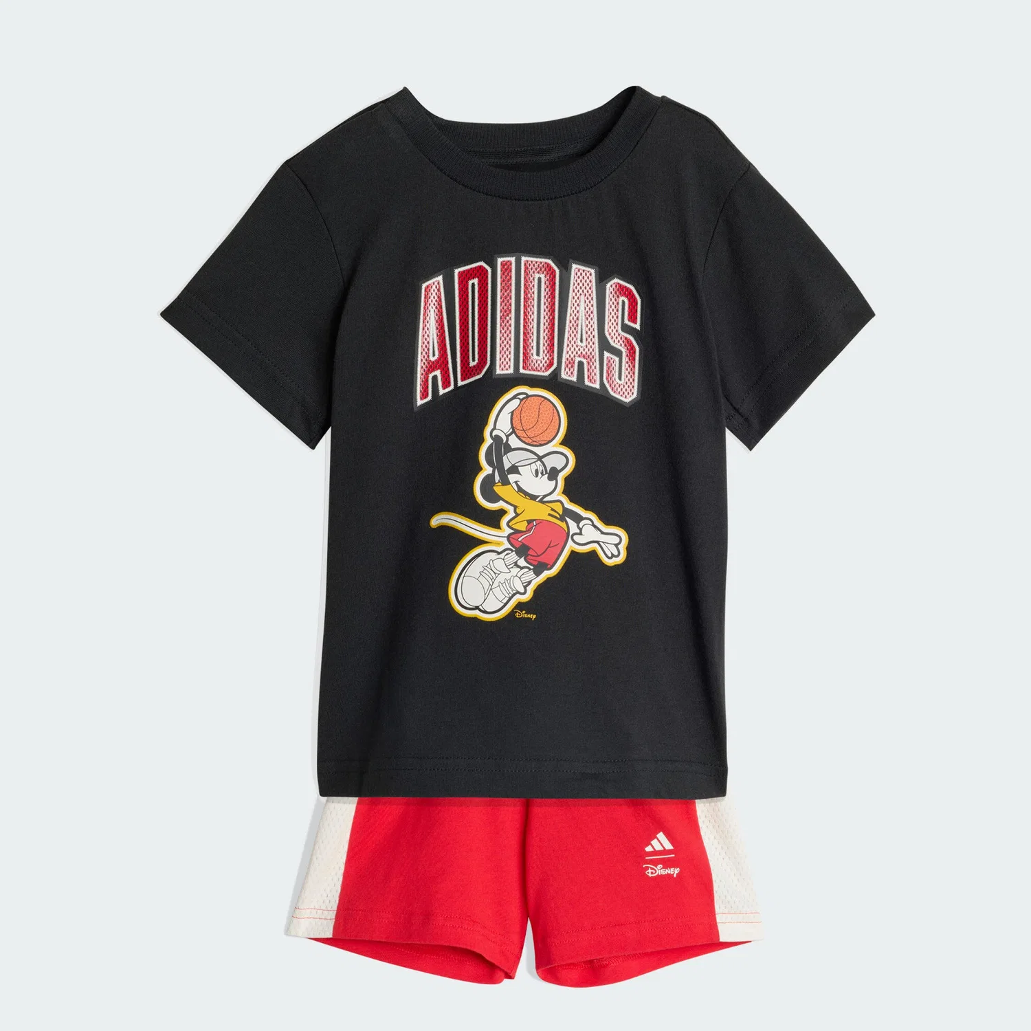 Детский комплект футболка и шорты с принтом Micky Maus Adidas, Schwarz / Weiss — фото 4