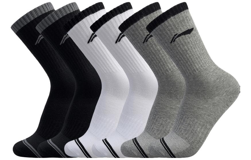 

Лининг Носки до середины икры Унисекс 6 пар (Черный+Белый+Серый)