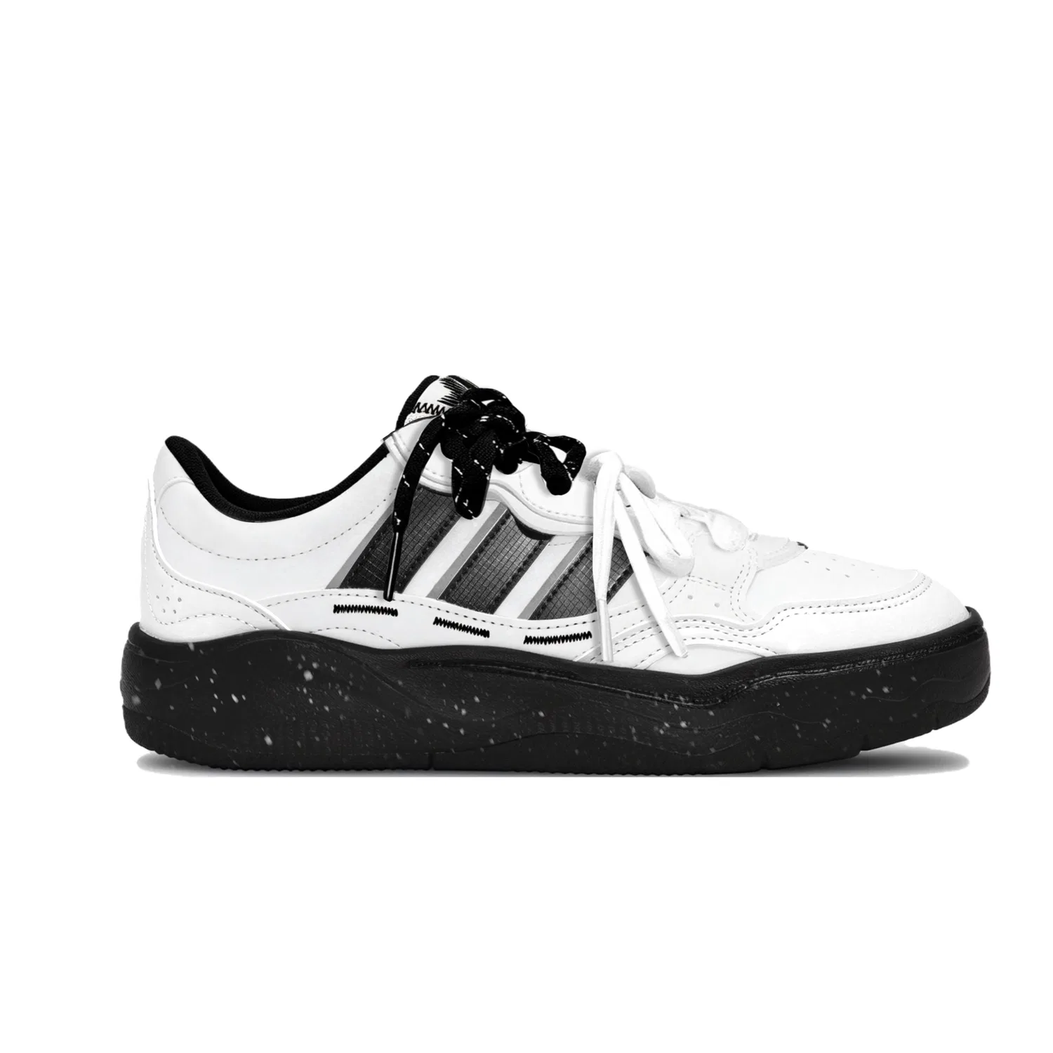 Детские кроссовки для скейтбординга с принтом LITE SHUFFLE Adidas, Black White — фото 3
