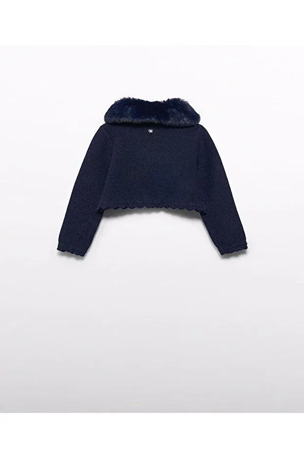 Детский кардиган для девочек с принтом Abel & Lula, Navy Blue — фото 2