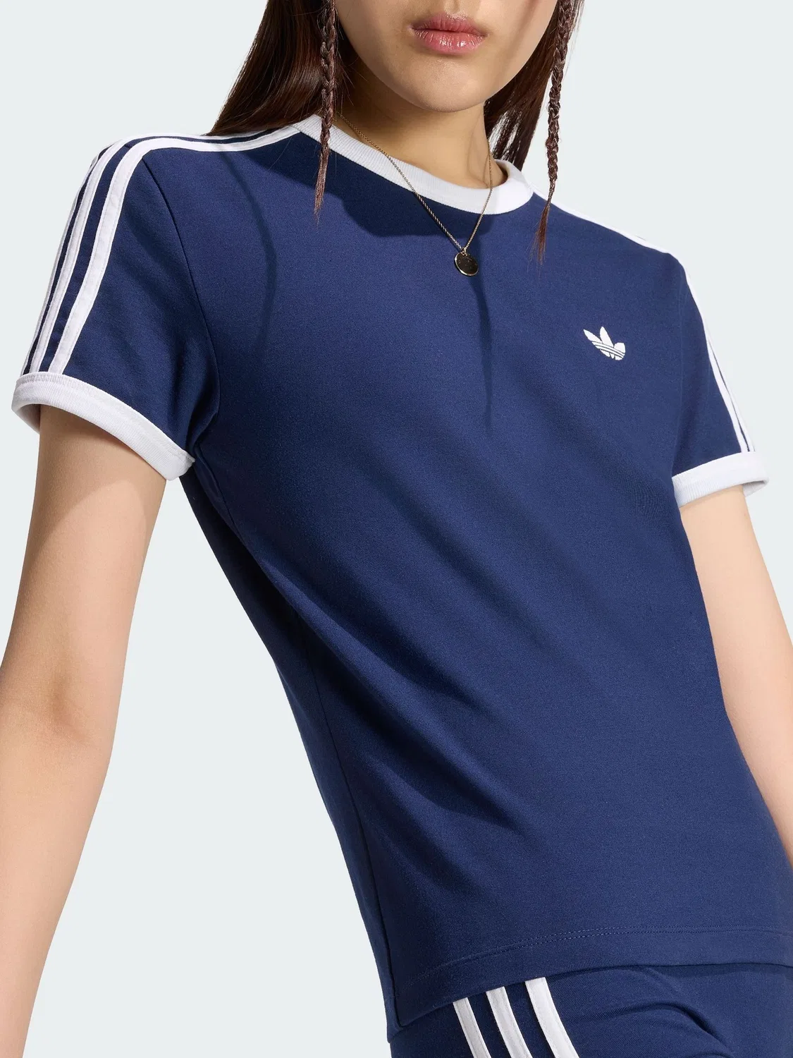 Футболка с 3 полосками, slim fit adidas originals, синий — фото 4