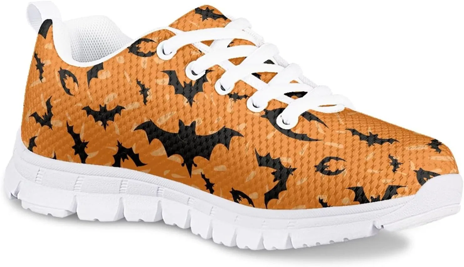 Детские кроссовки для девочек с принтом Ystardream, Halloween Bat — фото 3