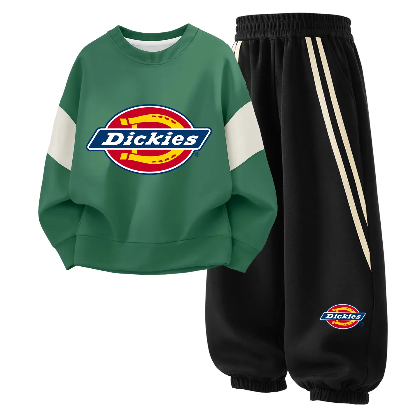 Детский комплект спортивной одежды с принтом Dickies, Black/Green