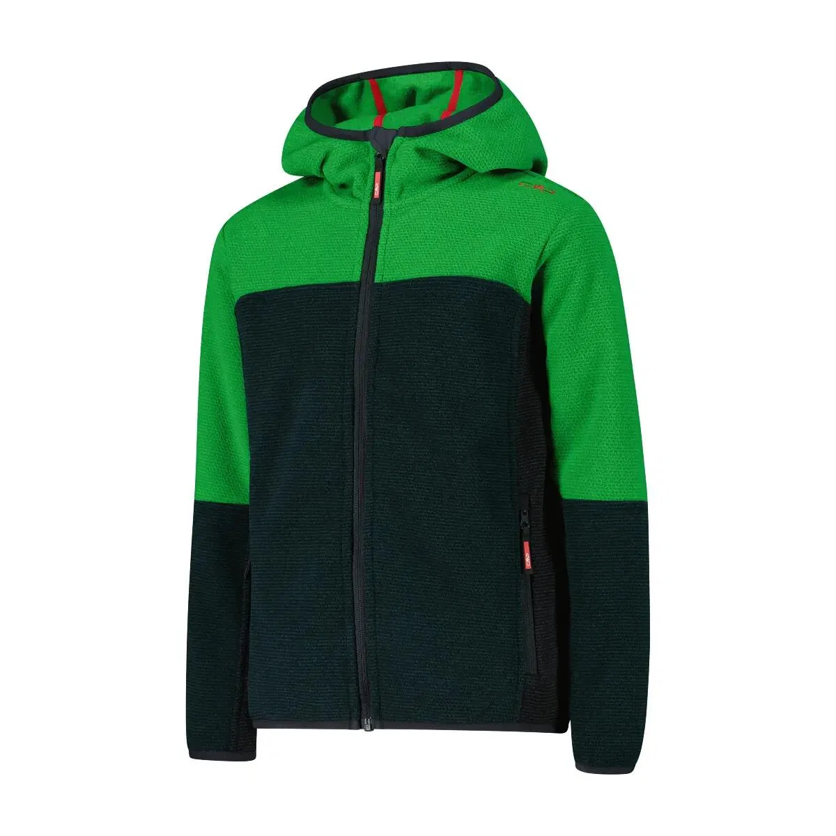 Детская флисовая куртка с капюшоном Kid Jacket Fix Hood Cmp, Grun Rot — фото 2