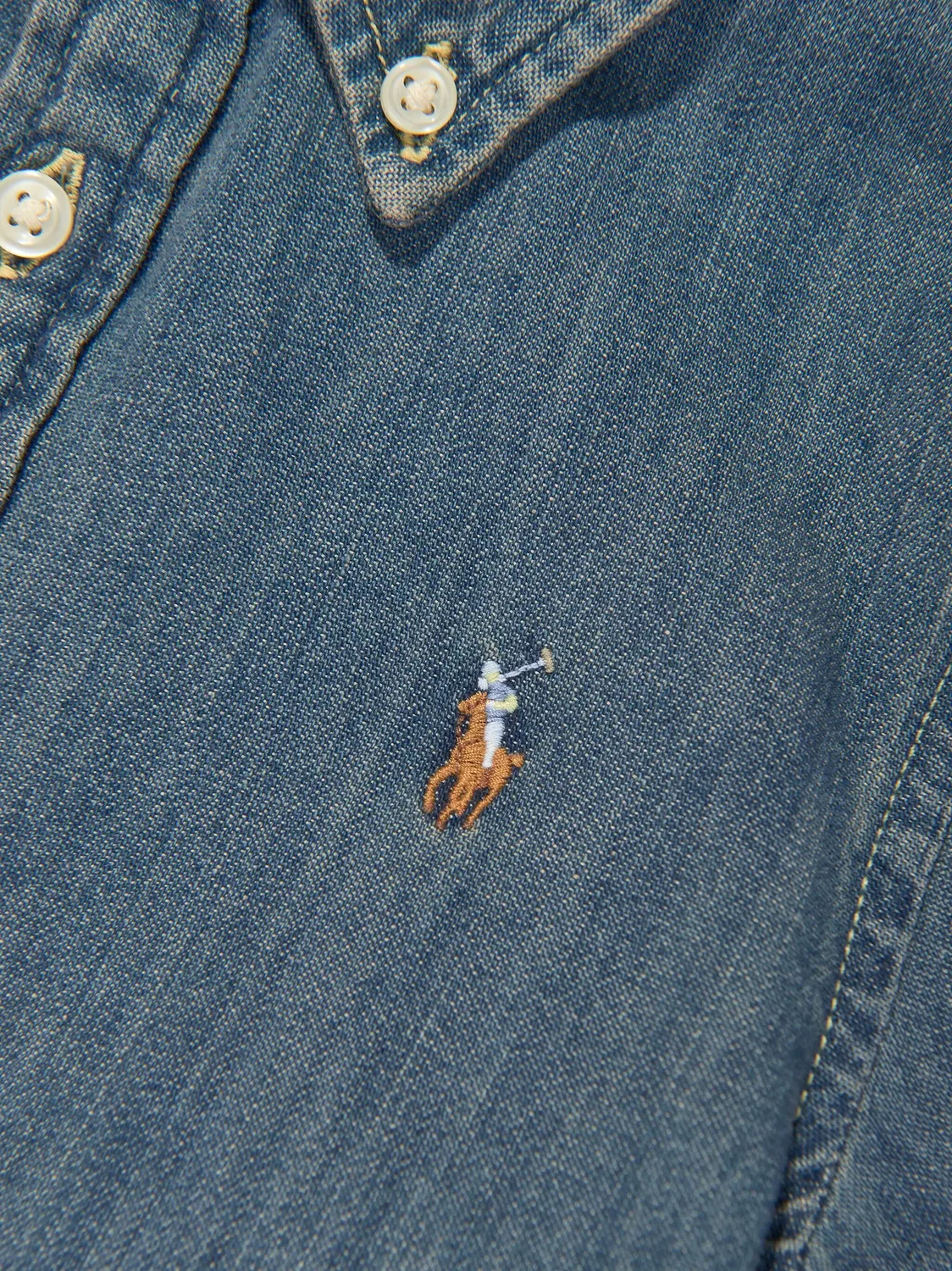 Платье из денима Polo Pony Polo Ralph Lauren, синий — фото 3