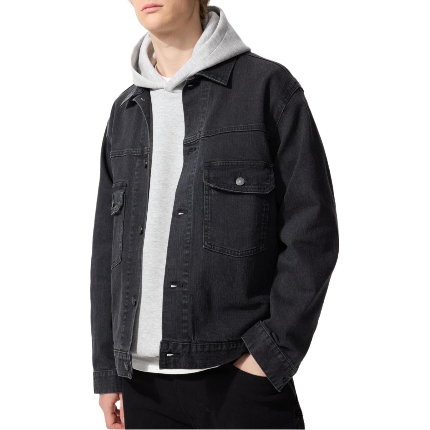 

UNIQLO Джинсовая куртка унисекс темно-серый, Dark Gray