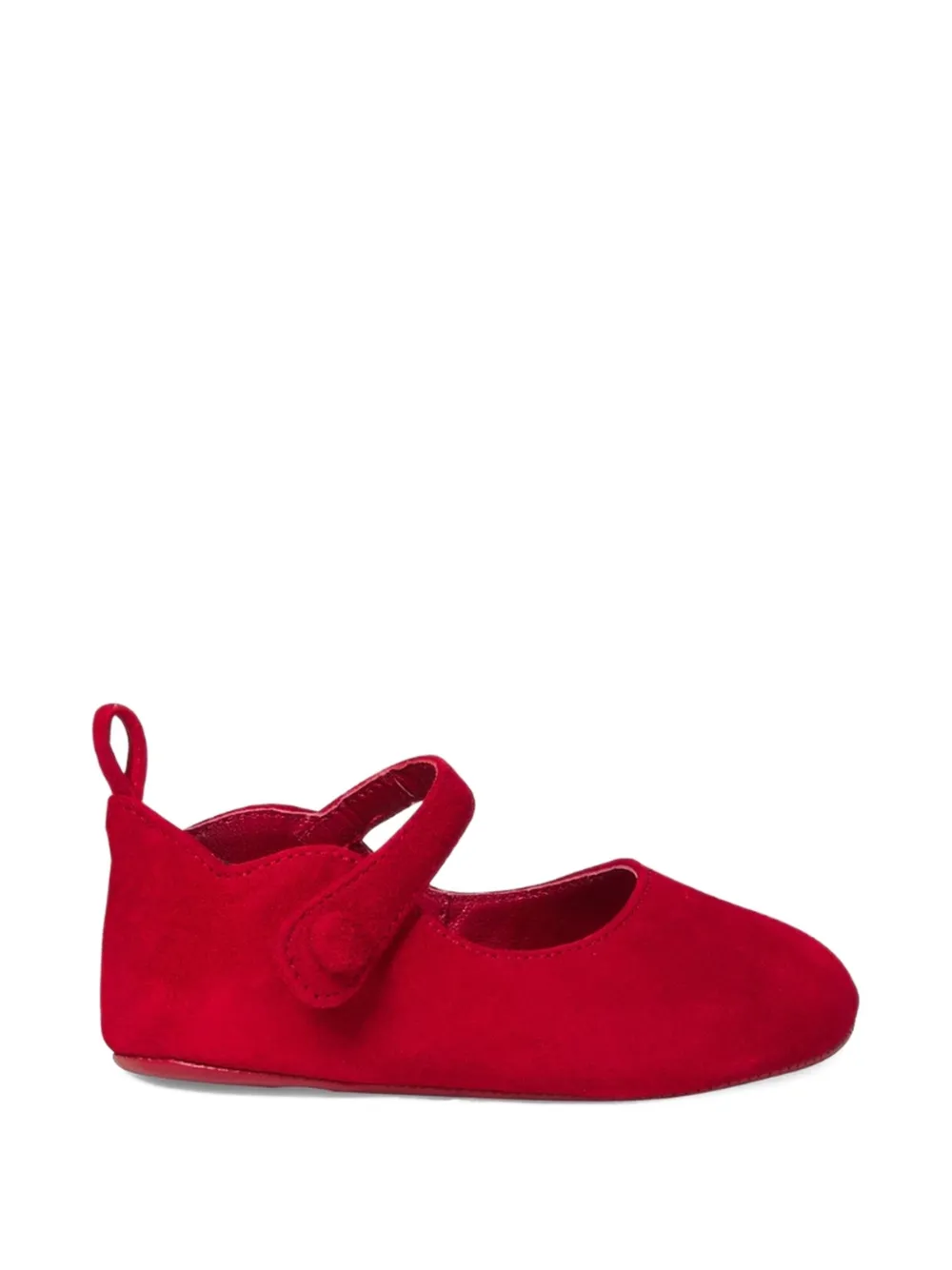 Замшевые пинетки с ремешком Christian Louboutin Kids, красный — фото 2