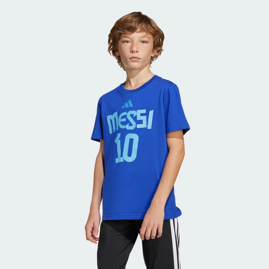 Детская футболка с принтом Messi Name And Number Graphic Tee adidas, Синий