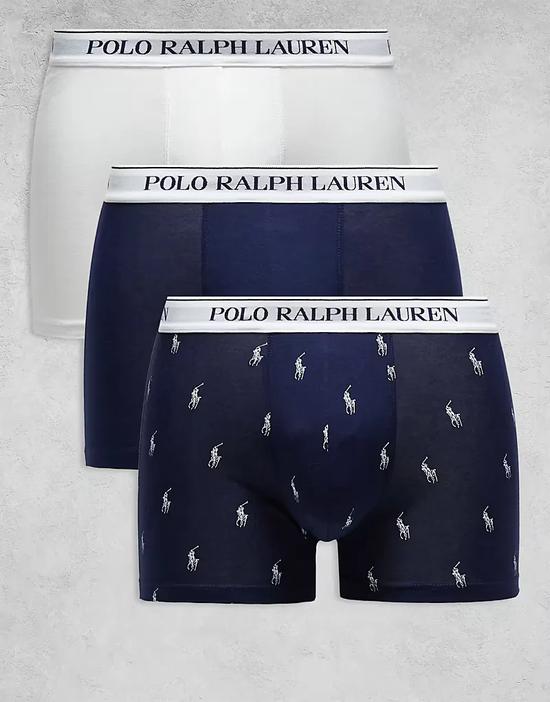Плавки с логотипом и поясом 3 шт Polo Ralph Lauren, темно-синий