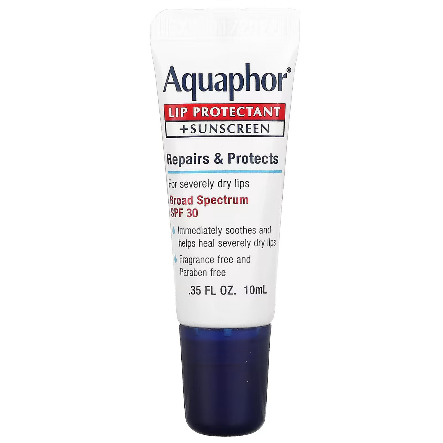 

Aquaphor, Средство для защиты губ и солнцезащитное средство, широкий спектр защиты, SPF 30, 10 мл (0,35 жидк. Унции)