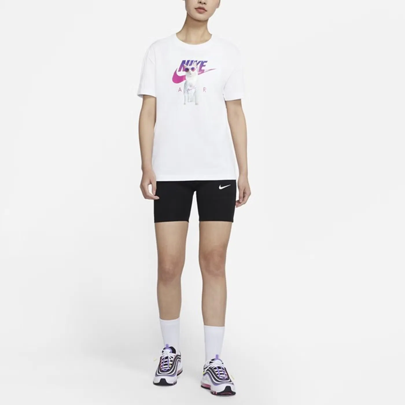 Футболка с принтом Instacat Nike, белая — фото 3