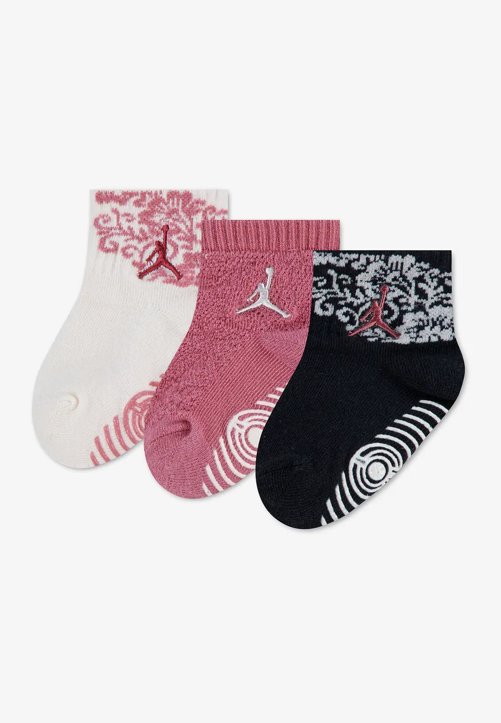 3 упаковки носков Jordan, Off-White/Pink/Black