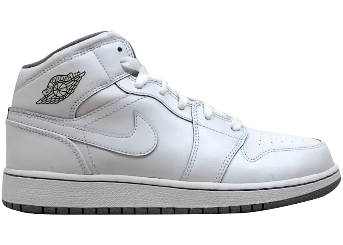 Детские кроссовки lifestyle с высоким берцем Jordan 1 Mid Jordan, White/White-Wolf Grey