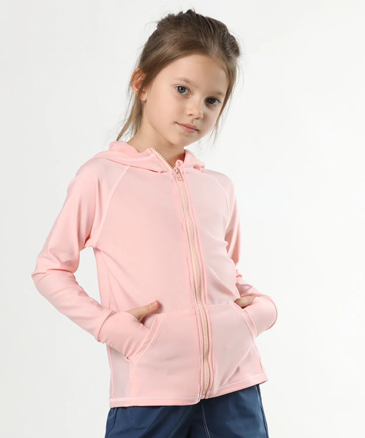 Детский рашгард с длинным рукавомс капюшоном Lace Ladies, Pink