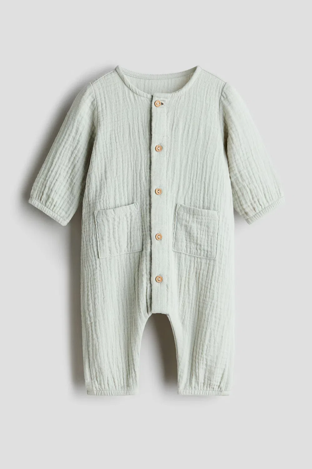 Комбинезон из хлопчатобумажной муслиновой ткани H&M, Helles Mattgrün