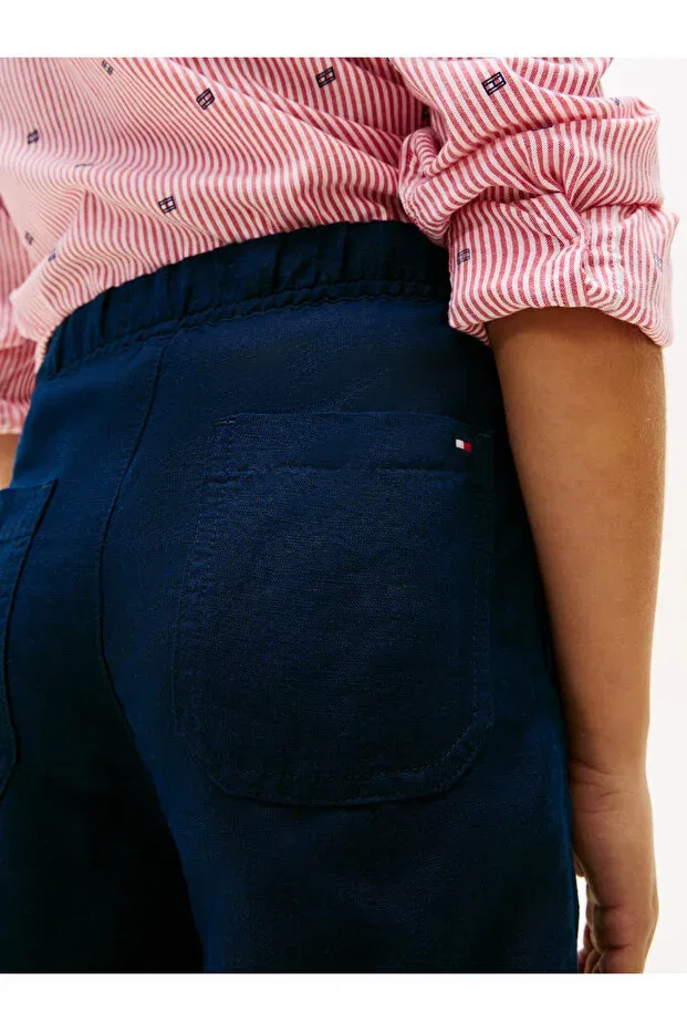 Детские шорты для мальчиков льняные Tommy Hilfiger, Navy Blue — фото 3