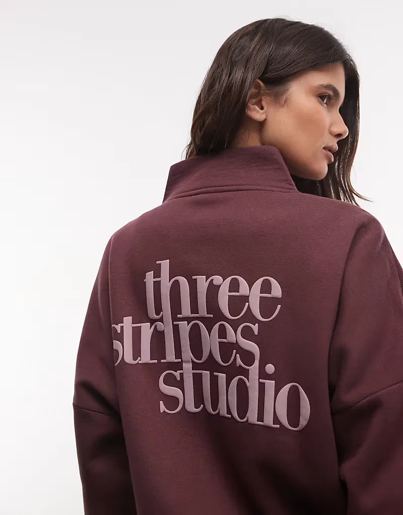 Спортивная куртка Adidas Performance Three Stripes Studios в бордовом цвете