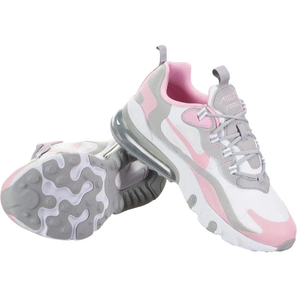 Детские кроссовки для мальчиков с большим воздушным блоком Air Max 270 React (Gs) NIKE, White Black — фото 3