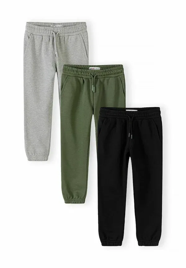 Комплект из 3 брюк спортивных Joggers 3 pack classics Minoti, Khaki, Grey, черный/серый/хаки