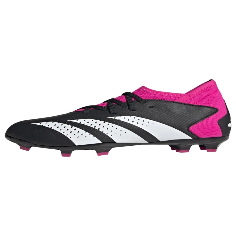 Детские бутсы футбольные с твердой подошвой Predator Accuracy.3 Firm Ground Adidas, Black White Pink Team Shock