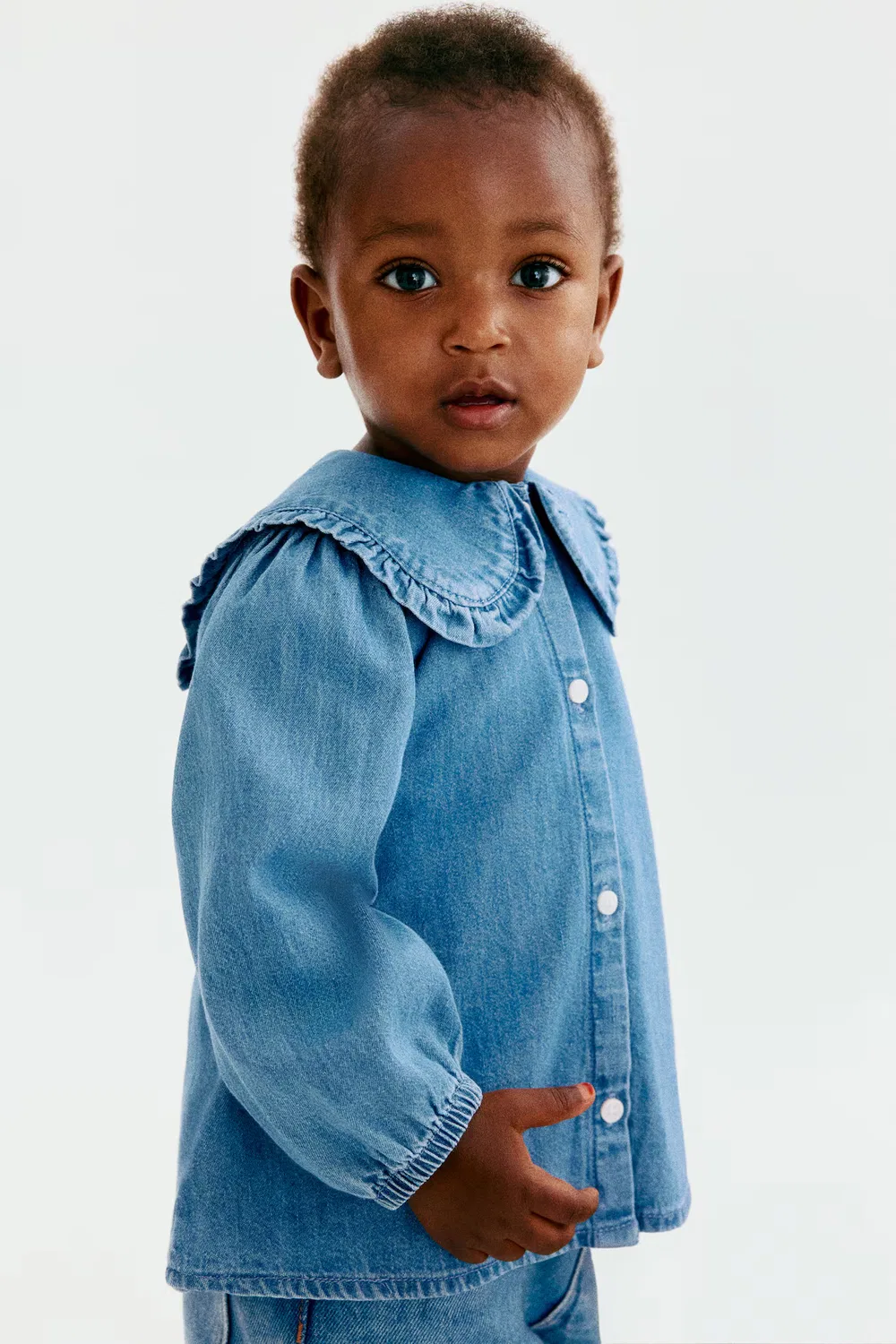 Блузка с воротником "Питер Пэн" H&M, Denimblau