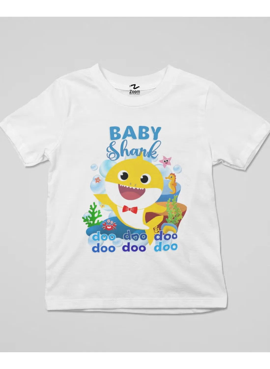 Футболка с принтом Baby shark doo doo Zoom, белый — фото 2