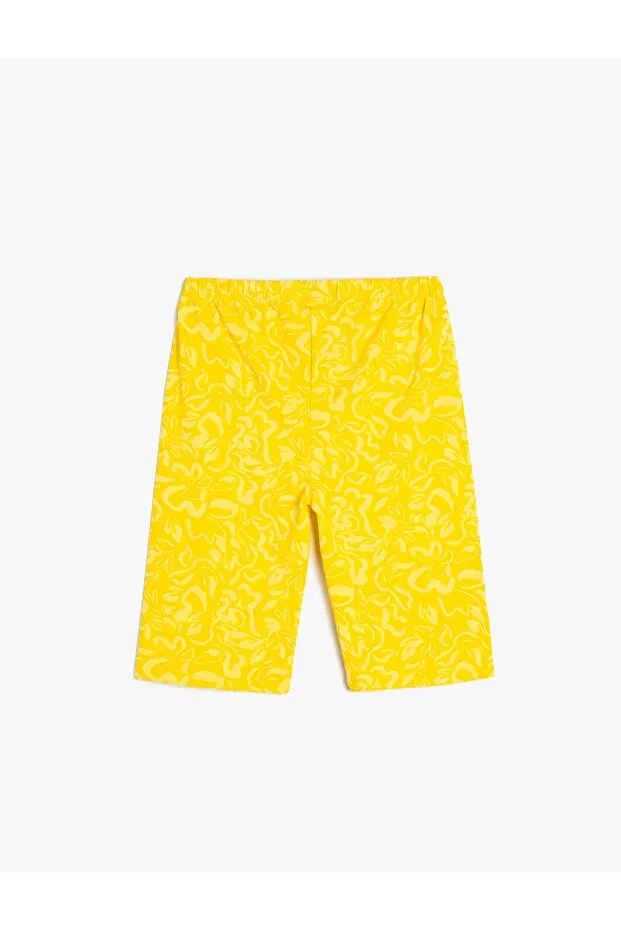 Детские леггинсы для девочек с принтом Koton, Yellow Patterned — фото 2