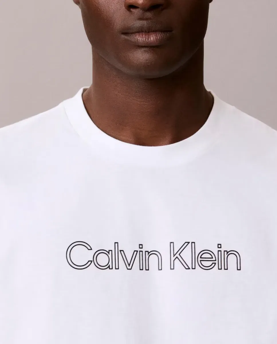 Мужская футболка с принтом Calvin Klein, Blanco — фото 3