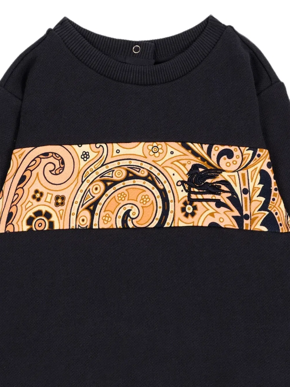 Свитшот с узором пейсли и вышивкой Пегаса Etro Kids, синий — фото 3
