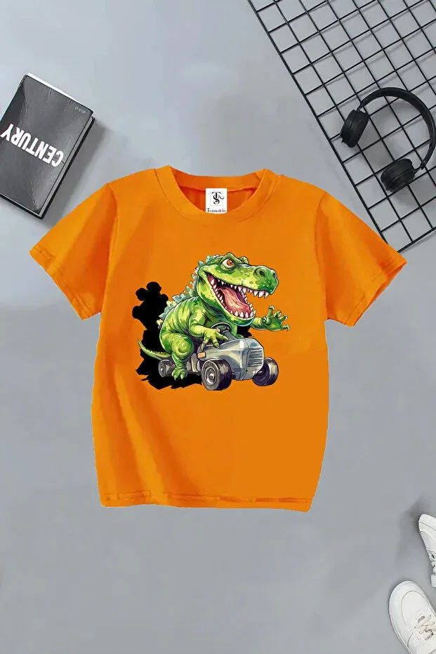 Детская футболка для девочек с принтом Game and dinosaur Twins Tailors, Blue — фото 4