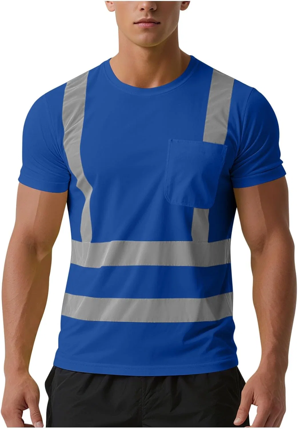 Мужская футболка с светоотражающими полосками High Visibility Safety, Blue
