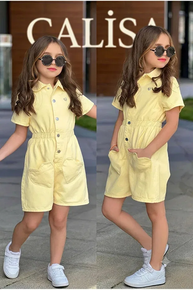 Детский комбинезон для девочек с коротким рукавом Put-On-Out Calisa, Yellow