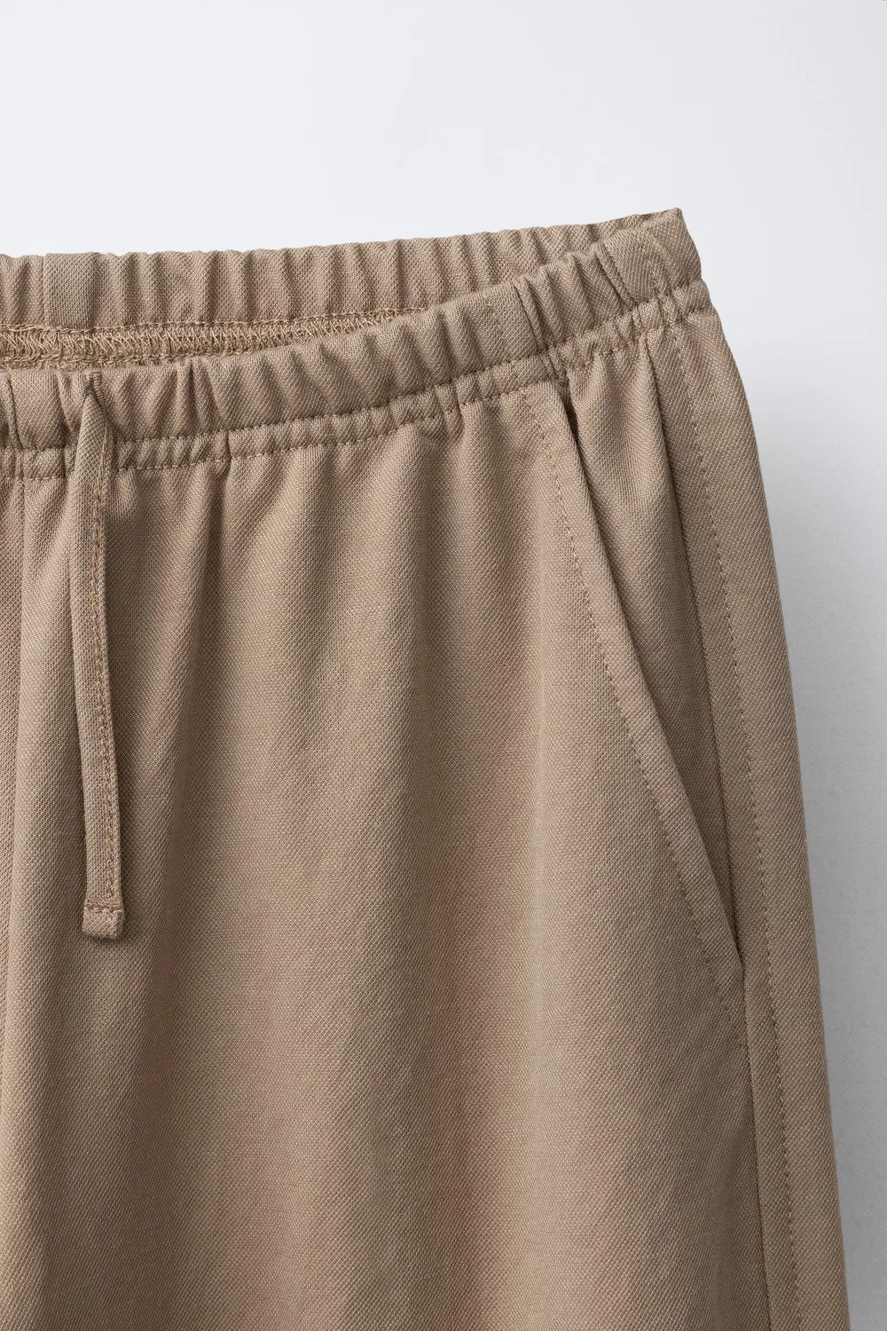 Свободные широкие брюки ZARA, Light Camel — фото 3