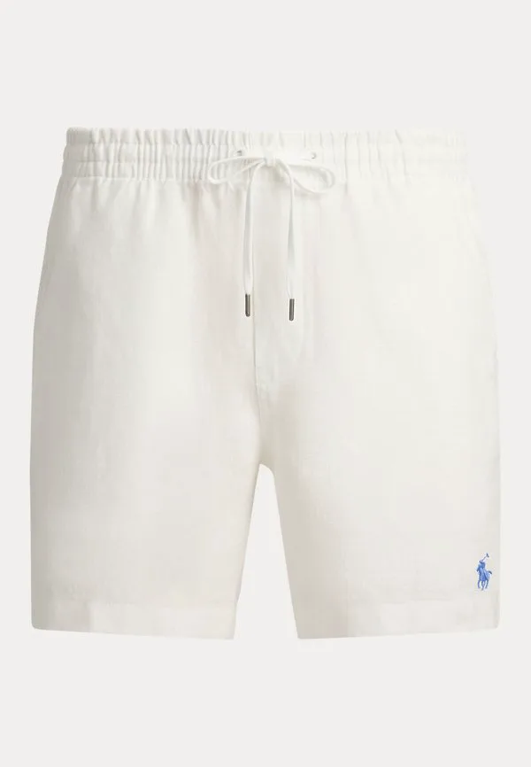 6-Дюймовые короткие шорты из льна в стиле поло преппстер Polo Ralph Lauren, White — фото 4