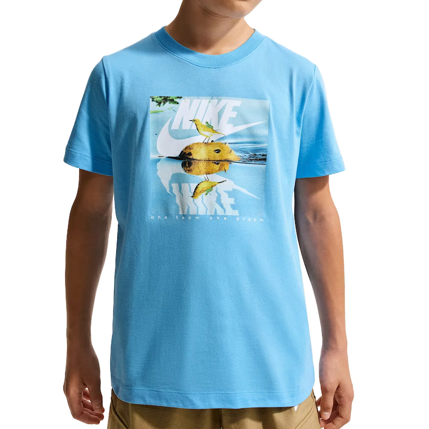 Футболка детская с круглым вырезом, средней растяжимости, Nike, Soccer Ball Blue