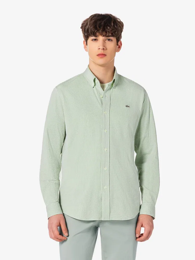 Мужская рубашка поло в полоску LACOSTE, Green